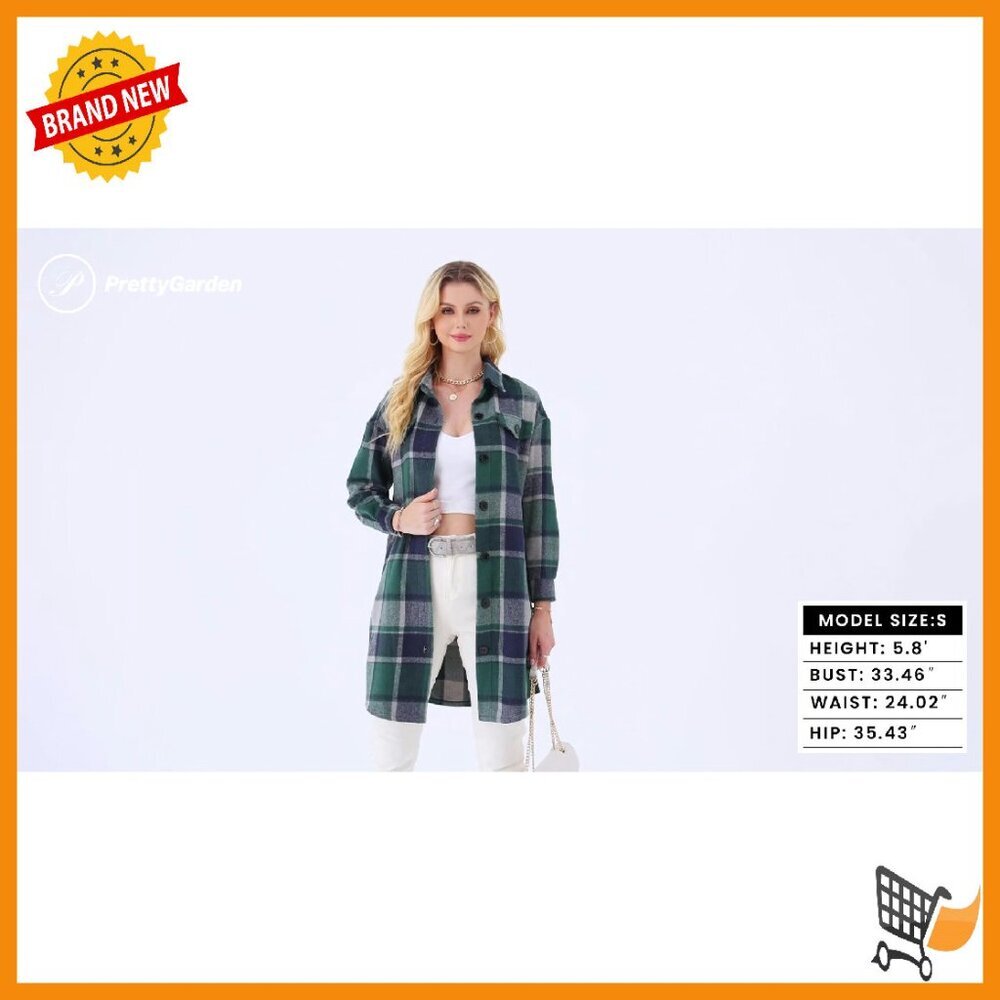 Wool Blend Plaid Shacket Jacket Button Up Flannel… - image 8